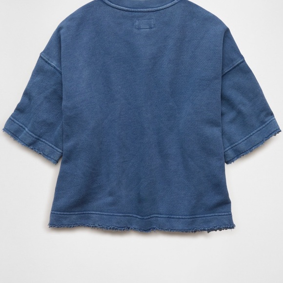 American Eagle Outfitters Boxy Navy Short Sleeve sweatshirt - Picture 3 of 6